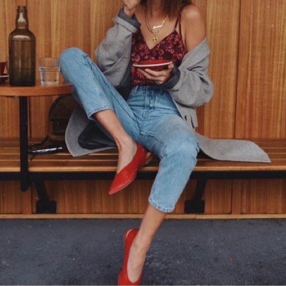 COS Red Suede Slingback Ballet Flats - Picture 2 of 10